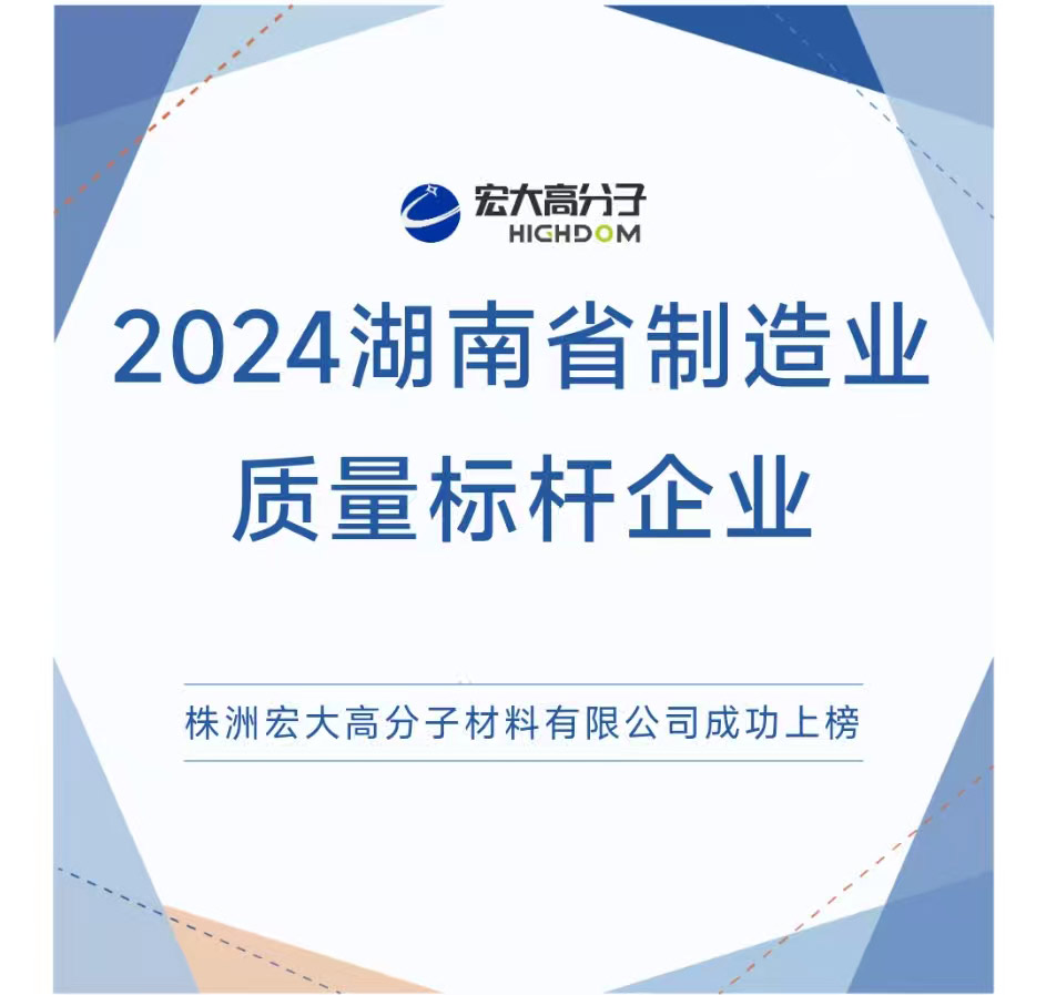 喜報(bào)|2024湖南省制造業(yè)質(zhì)量標(biāo)桿企業(yè)：宏大高分子再獲認(rèn)證！